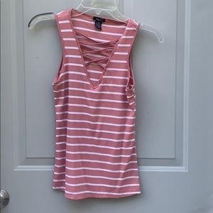 Pink stripe tank top